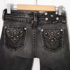 Miss Me Girls Bootcut Jeans Black Size14